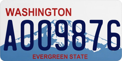 WA license plate AOO9876