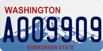 WA license plate AOO9909
