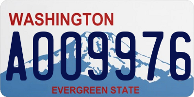 WA license plate AOO9976