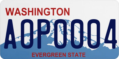 WA license plate AOP0004