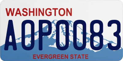 WA license plate AOP0083