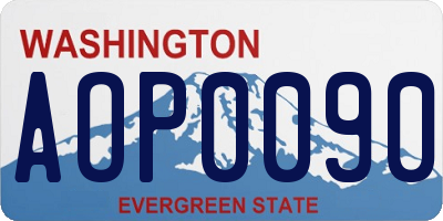 WA license plate AOP0090