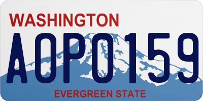 WA license plate AOP0159