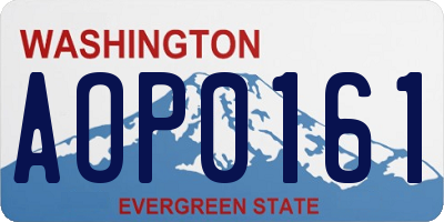 WA license plate AOP0161