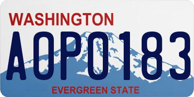 WA license plate AOP0183