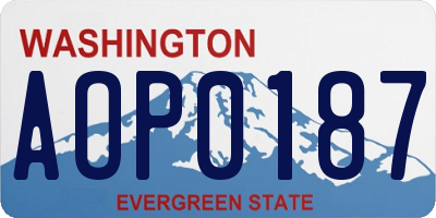 WA license plate AOP0187