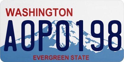WA license plate AOP0198
