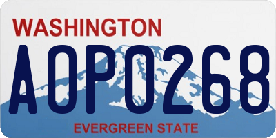 WA license plate AOP0268