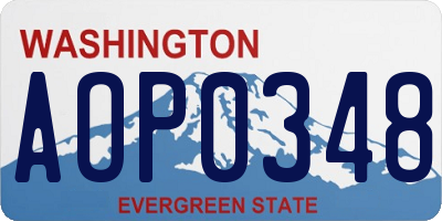 WA license plate AOP0348