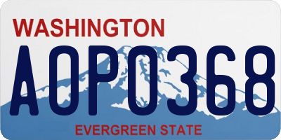 WA license plate AOP0368