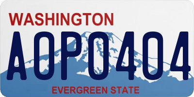 WA license plate AOP0404