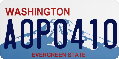WA license plate AOP0410