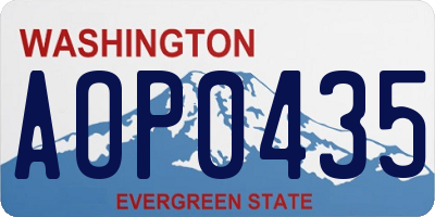 WA license plate AOP0435
