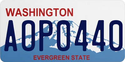 WA license plate AOP0440