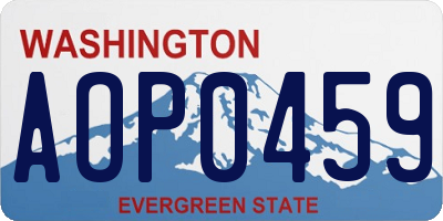 WA license plate AOP0459