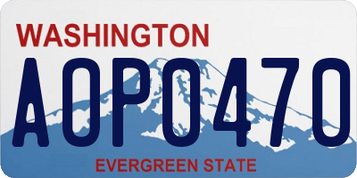 WA license plate AOP0470