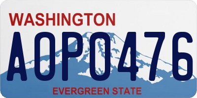 WA license plate AOP0476