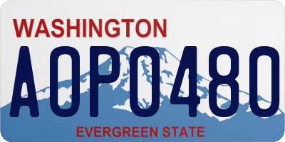 WA license plate AOP0480