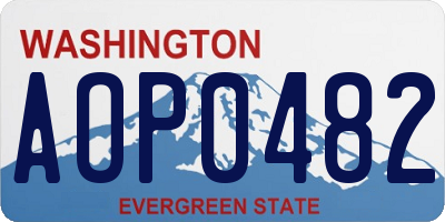 WA license plate AOP0482