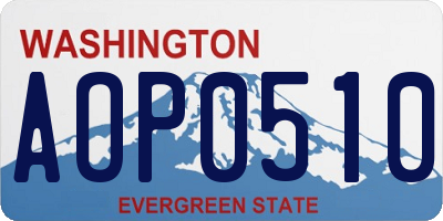 WA license plate AOP0510