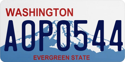 WA license plate AOP0544