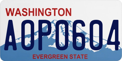 WA license plate AOP0604
