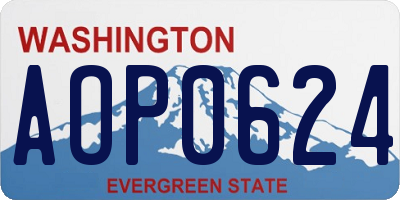 WA license plate AOP0624