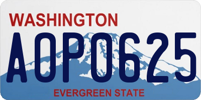WA license plate AOP0625