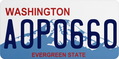 WA license plate AOP0660