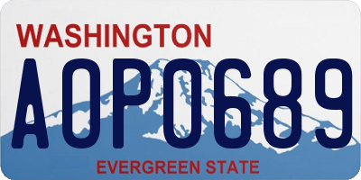 WA license plate AOP0689