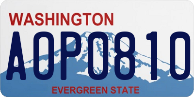 WA license plate AOP0810