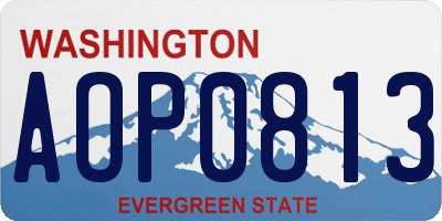 WA license plate AOP0813