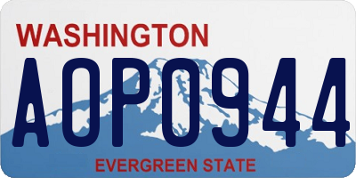 WA license plate AOP0944