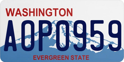 WA license plate AOP0959