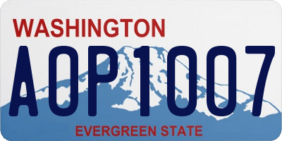 WA license plate AOP1007