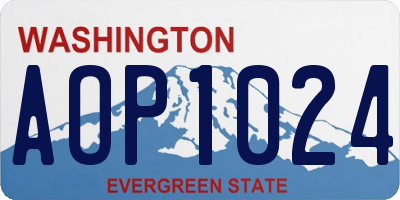 WA license plate AOP1024