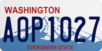 WA license plate AOP1027
