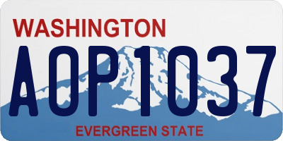 WA license plate AOP1037