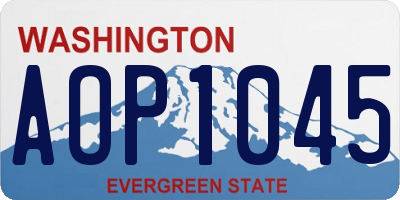 WA license plate AOP1045
