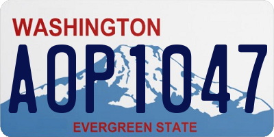 WA license plate AOP1047