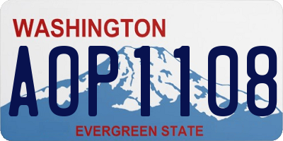 WA license plate AOP1108