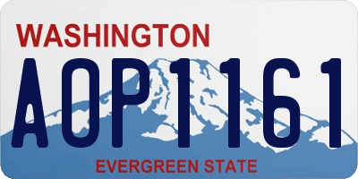 WA license plate AOP1161