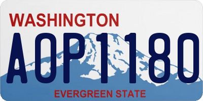 WA license plate AOP1180