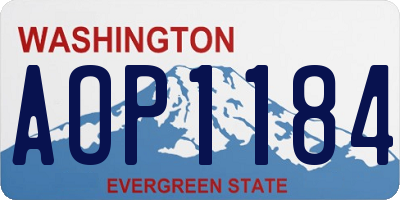 WA license plate AOP1184