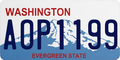 WA license plate AOP1199
