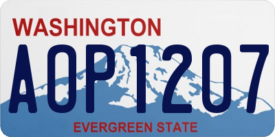 WA license plate AOP1207