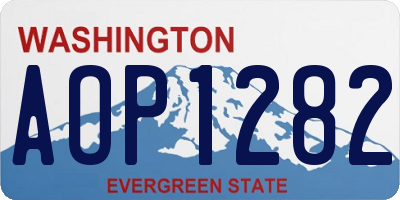 WA license plate AOP1282