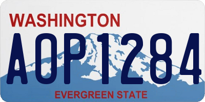 WA license plate AOP1284