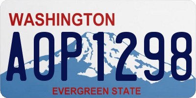 WA license plate AOP1298