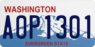 WA license plate AOP1301